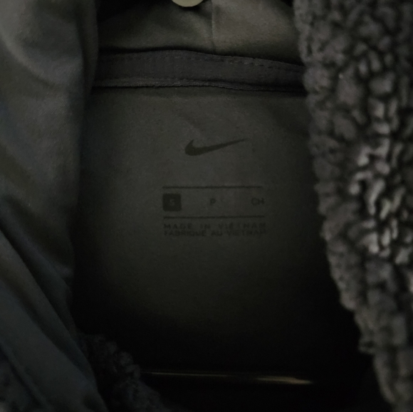 Nike Navy Blue Sherpa Pull over Hoodie, Size Small - Picture 3 of 3